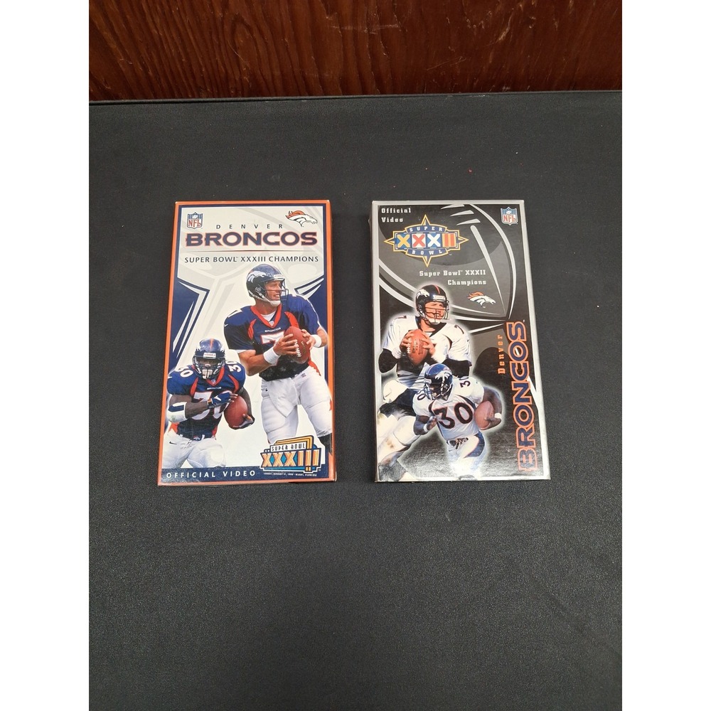 Vintage 90s Lot Of 2 Super Bowl XXXIII And XXXII  Denver Broncos VHS